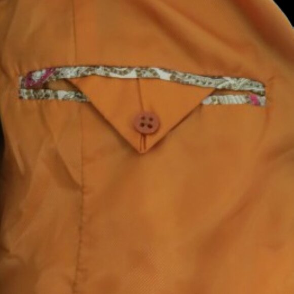 Lands' End Orange Long Wool and Cashmere Coat - Picture 8 of 9